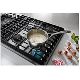 KitchenAid KCGD506GSS Gas Cooktop, 36 inch Exterior Width, 5 Burners, 17,000 BTU Highest Burner, Stainless Steel colour