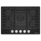 KitchenAid KCGG530PBL Gas Cooktop, 30 inch Exterior Width, 5 Burners, 18,000 BTU Highest Burner, Black colour