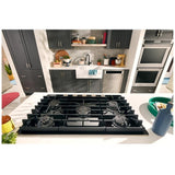 KitchenAid KCGG536PBL Gas Cooktop, 36 inch Exterior Width, 5 Burners, 18,000 BTU Highest Burner, Black colour
