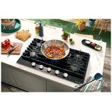 KitchenAid KCGG536PBL Gas Cooktop, 36 inch Exterior Width, 5 Burners, 18,000 BTU Highest Burner, Black colour