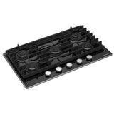 KitchenAid KCGG536PBL Gas Cooktop, 36 inch Exterior Width, 5 Burners, 18,000 BTU Highest Burner, Black colour