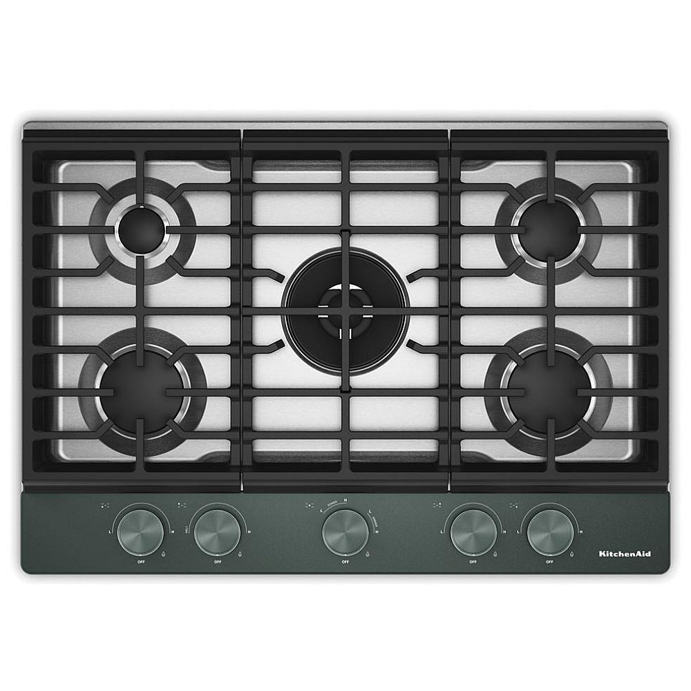 KitchenAid KCGK530SJP 30 inch, Gas Cooktop with 5 Burners and Integrated Wok Grate
