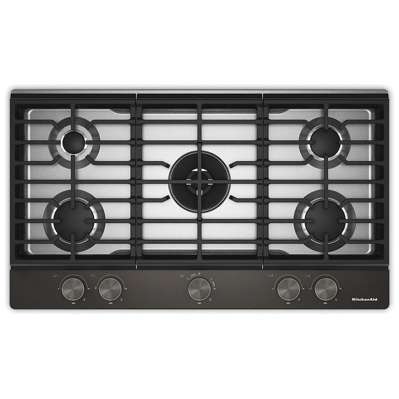 KitchenAid KCGK536SBE 36 inch, Gas Cooktop, 5 Burners and Integrated Wok Grate