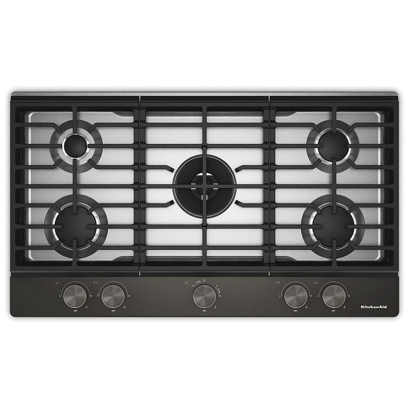 KitchenAid KCGK736SBE 36 inch, Gas Cooktop, 5 Burners and Integrated Wok Grate