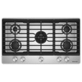 KitchenAid KCGK736SSS 36 inch, Gas Cooktop, 5 Burners and Integrated Wok Grate