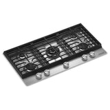 KitchenAid KCGK736SSS 36 inch, Gas Cooktop, 5 Burners and Integrated Wok Grate