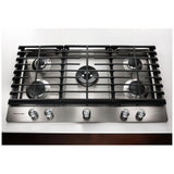 KitchenAid KCGS550ESS Gas Cooktop, 30 inch Exterior Width, 5 Burners, 17,000 BTU Highest Burner, Stainless Steel colour