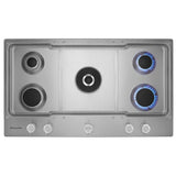 KitchenAid KCGS556ESS Gas Cooktop, 36 inch Exterior Width, 5 Burners, 20,000 BTU Highest Burner, Stainless Steel colour
