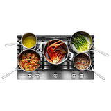 KitchenAid KCGS950ESS Gas Cooktop, 30 inch Exterior Width, 5 Burners, 17,000 BTU Highest Burner, Stainless Steel colour