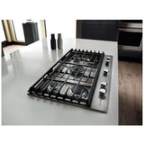 KitchenAid KCGS950ESS Gas Cooktop, 30 inch Exterior Width, 5 Burners, 17,000 BTU Highest Burner, Stainless Steel colour