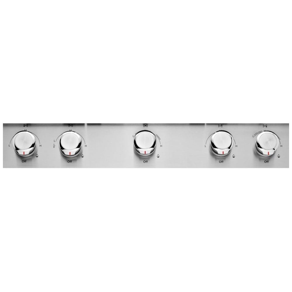 KitchenAid KCGS950ESS Gas Cooktop, 30 inch Exterior Width, 5 Burners, 17,000 BTU Highest Burner, Stainless Steel colour