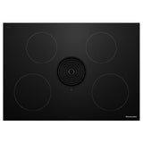 KitchenAid KCID930SBL Induction Cooktop, 30 inch Exterior Width, 4 Burners, Downdraft, 3,000 W Highest Element, Black colour