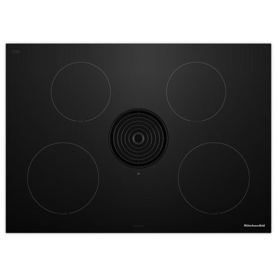 KitchenAid KCID930SBL Induction Cooktop, 30 inch Exterior Width, 4 Burners, Downdraft, 3,000 Watts