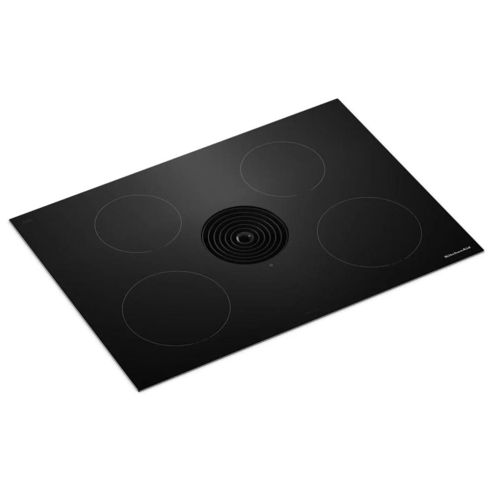 KitchenAid KCID930SBL Induction Cooktop, 30 inch Exterior Width, 4 Burners, Downdraft, 3,000 Watts