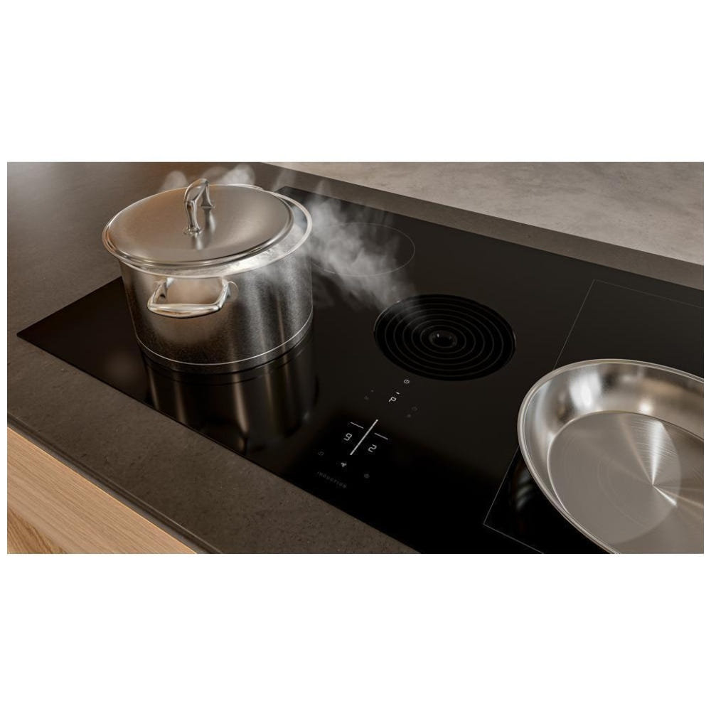 KitchenAid KCID936SBL Induction Cooktop, 36 inch Exterior Width, 4 Burners, Downdraft, 3,200