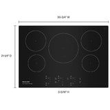 KitchenAid KCIG550JBL Induction Cooktop, 30 inch Exterior Width, 5 Burners, 3,600 W Highest Element, Black colour