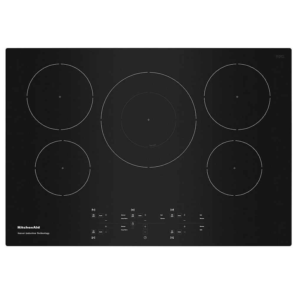 KitchenAid KCIG550JBL Induction Cooktop, 30 inch Exterior Width, 5 Burners, 3,600 W Highest Element, Black colour