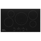 KitchenAid KCIG556JBL Induction Cooktop, 36 inch Exterior Width, 5 Burners, 3,600 W Highest Element, Black colour