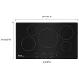 KitchenAid KCIG556JSS Induction Cooktop, 36 inch Exterior Width, 5 Burners, 3,600 W Highest Element, Stainless Steel colour