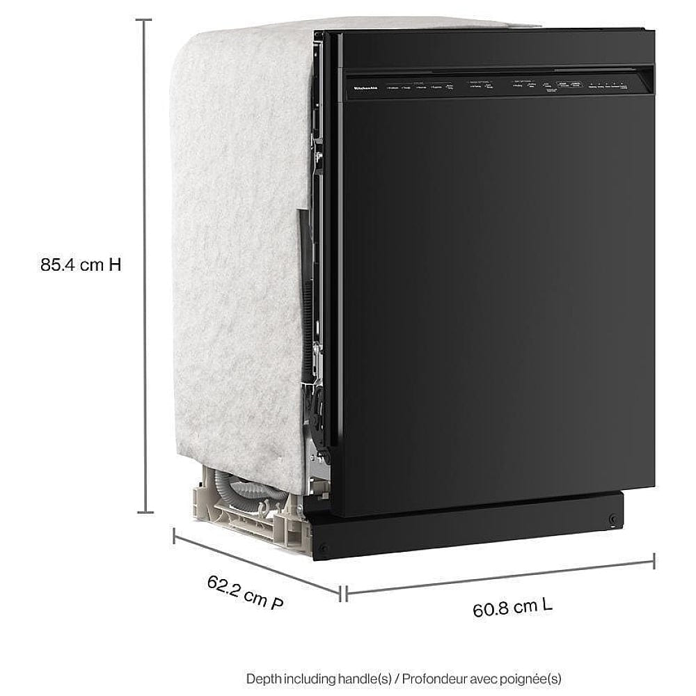 KitchenAid KDFS224SBL Dishwasher, 24 inch Exterior Width, 47 dB Decibel Level, Fully Integrated, Stainless Steel (Interior), 5 Wash Cycles, 13 Capacity (Place Settings), Black colour