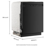 KitchenAid KDFS224SBL Dishwasher, 24 inch Exterior Width, 47 dB Decibel Level, Fully Integrated, Stainless Interior, 5 Wash Cycles, 13 Capacity (Place Settings), 3 Loading Racks, Black colour