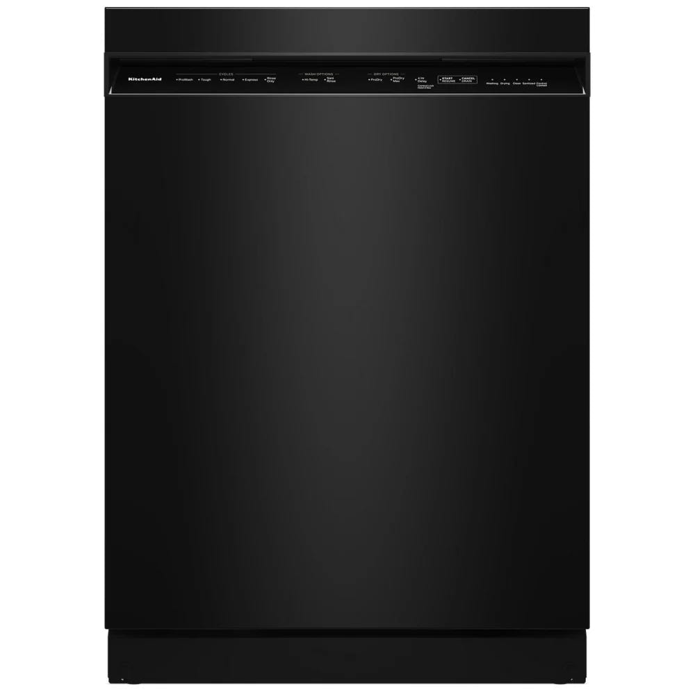 KitchenAid KDFS224SBL 洗碗机，24 英寸外部宽度，47 dB 分贝级别，完全集成，不锈钢（内部），5 种洗涤程序，13 种容量（餐具），黑色