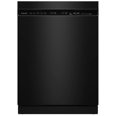 KitchenAid KDFS224SBL 洗碗机，24 英寸外部宽度，47 dB 分贝级别，完全集成，不锈钢（内部），5 种洗涤程序，13 种容量（餐具），黑色