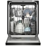 KitchenAid KDFS224SBL Dishwasher, 24 inch Exterior Width, 47 dB Decibel Level, Fully Integrated, Stainless Interior, 5 Wash Cycles, 13 Capacity (Place Settings), 3 Loading Racks, Black colour