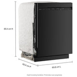 KitchenAid KDFS224SBL Dishwasher, 24 inch Exterior Width, 47 dB Decibel Level, Fully Integrated, Stainless Interior, 5 Wash Cycles, 13 Capacity (Place Settings), 3 Loading Racks, Black colour