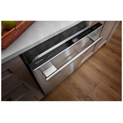 KitchenAid KDFS224SWH Dishwasher, 24 inch Exterior Width, 47 dB Decibel Level, Fully Integrated, Stainless Steel (Interior), 5 Wash Cycles, 13 Capacity (Place Settings), White colour