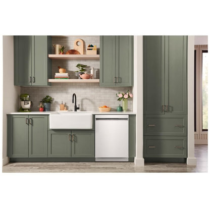 KitchenAid KDFS224SWH Dishwasher, 24 inch Exterior Width, 47 dB Decibel Level, Fully Integrated, Stainless Steel (Interior), 5 Wash Cycles, 13 Capacity (Place Settings), White colour