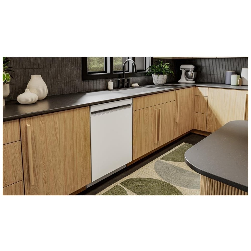 KitchenAid KDFS224SWH Dishwasher, 24 inch Exterior Width, 47 dB Decibel Level, Fully Integrated, Stainless Steel (Interior), 5 Wash Cycles, 13 Capacity (Place Settings), White colour