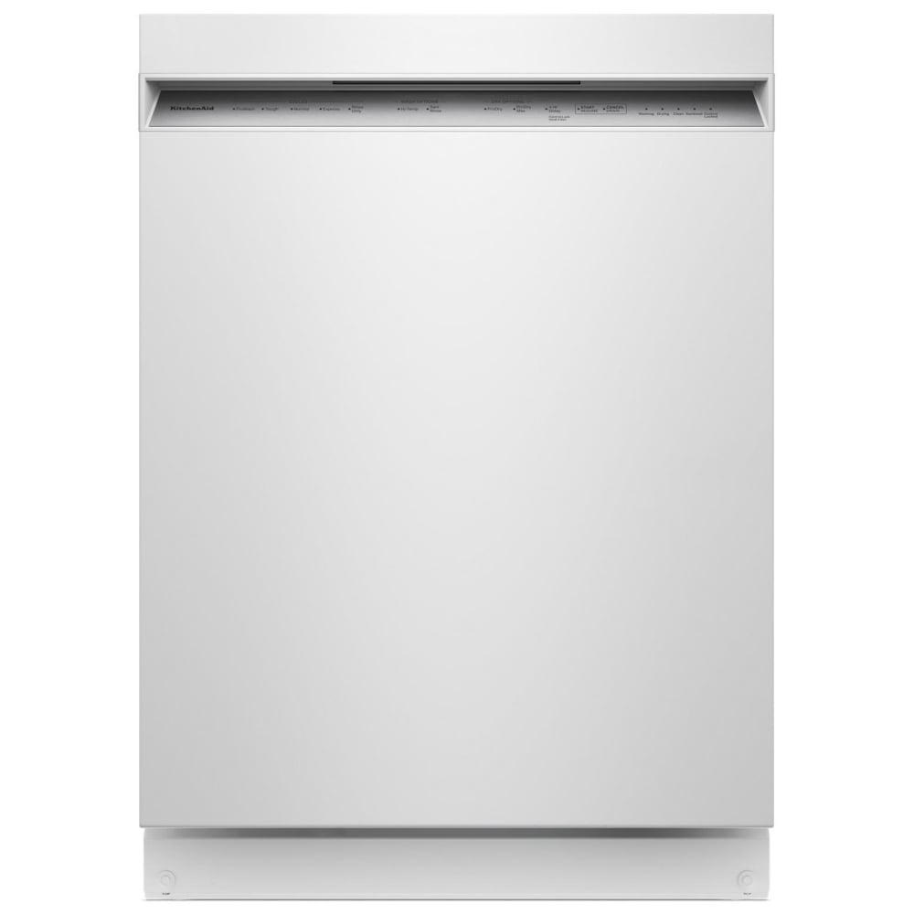 KitchenAid KDFS224SWH Dishwasher, 24 inch Exterior Width, 47 dB Decibel Level, Fully Integrated, Stainless Interior, 5 Wash Cycles, 13 Capacity (Place Settings), 3 Loading Racks, White colour
