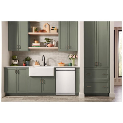 KitchenAid KDFS224SWH Dishwasher, 24 inch Exterior Width, 47 dB Decibel Level, Fully Integrated, Stainless Steel (Interior), 5 Wash Cycles, 13 Capacity (Place Settings), White colour