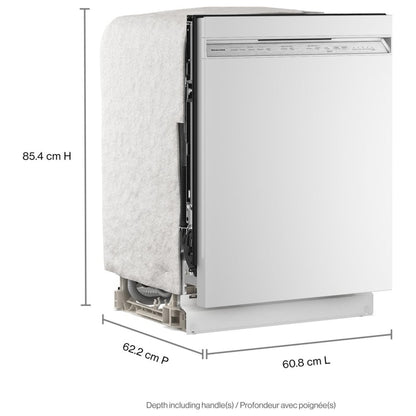 KitchenAid KDFS224SWH Dishwasher, 24 inch Exterior Width, 47 dB Decibel Level, Fully Integrated, Stainless Steel (Interior), 5 Wash Cycles, 13 Capacity (Place Settings), White colour