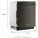 KitchenAid KDFS324SBE Dishwasher, 24 inch Exterior Width, 41 dB Decibel Level, Full Console, Stainless Interior, 5 Wash Cycles, 15 Capacity (Place Settings), 3 Loading Racks, Black Ore colour