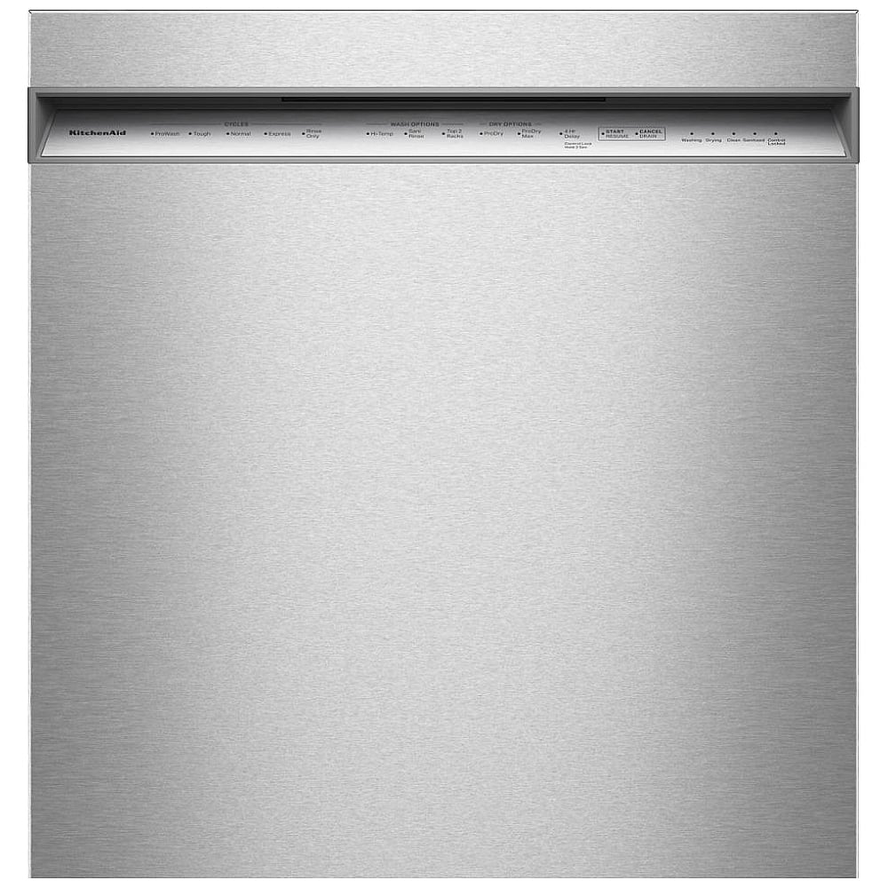 KitchenAid KDFS324SPS Dishwasher, 24 inch Exterior Width, 41 dB Decibel Level, Full Console, Stainless Interior, 5 Wash Cycles, 15 Capacity (Place Settings), 3 Loading Racks, PrintShield Stainless colour