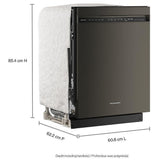 KitchenAid KDFS424SBE Dishwasher, 24 inch Exterior Width, 44 dB Decibel Level, Full Console, Stainless Interior, 5 Wash Cycles, 16 Capacity (Place Settings), 3 Loading Racks, Black Ore colour