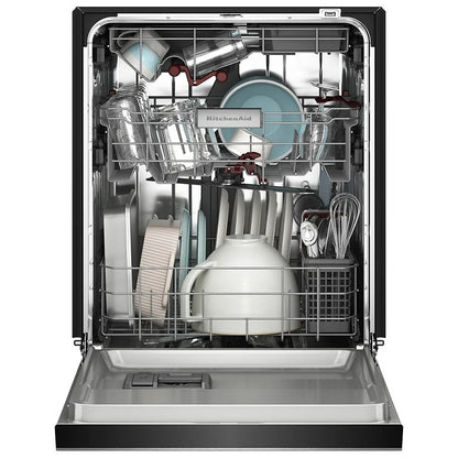 KitchenAid KDFS424SPS 洗碗机，24 英寸外部宽度，44 dB 分贝级别，全控制台，不锈钢（内部），5 种洗涤程序，16 套容量（餐具），PrintShield 不锈钢色
