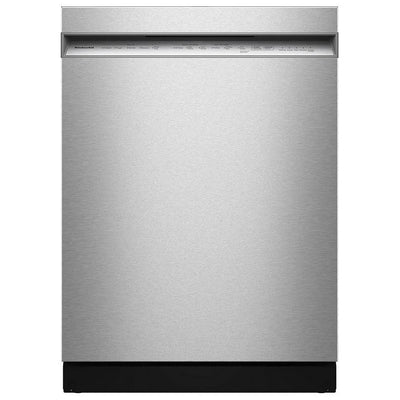 KitchenAid KDFS424SPS 洗碗机，24 英寸外部宽度，44 dB 分贝级别，全控制台，不锈钢（内部），5 种洗涤程序，16 套容量（餐具），PrintShield 不锈钢色