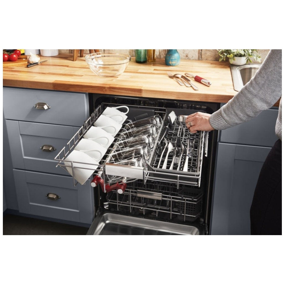 KitchenAid KDPM804KBS Dishwasher | 24" Built-In Dishwasher | Stainless Steel Interior | FreeFlex Third Rack