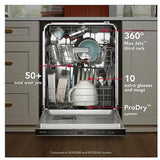 KitchenAid KDPS324SPS Dishwasher, 24 inch Exterior Width, 41 dB Decibel Level, Fully Integrated, Stainless Interior, 5 Wash Cycles, 15 Capacity (Place Settings), 3 Loading Racks, PrintShield Stainless colour Category: Dishwashers