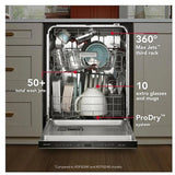 KitchenAid KDPS424SPS Dishwasher, 24 inch Exterior Width, 44 dB Decibel Level, Fully Integrated, Stainless Interior, 5 Wash Cycles, 16 Capacity (Place Settings), 3 Loading Racks, PrintShield Stainless colour