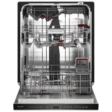 KitchenAid KDPS624SBE Dishwasher, 24 inch Exterior Width, 44 dB Decibel Level, Fully Integrated, Stainless Interior, 5 Wash Cycles, 16 Capacity (Place Settings), 3 Loading Racks, Black Ore colour