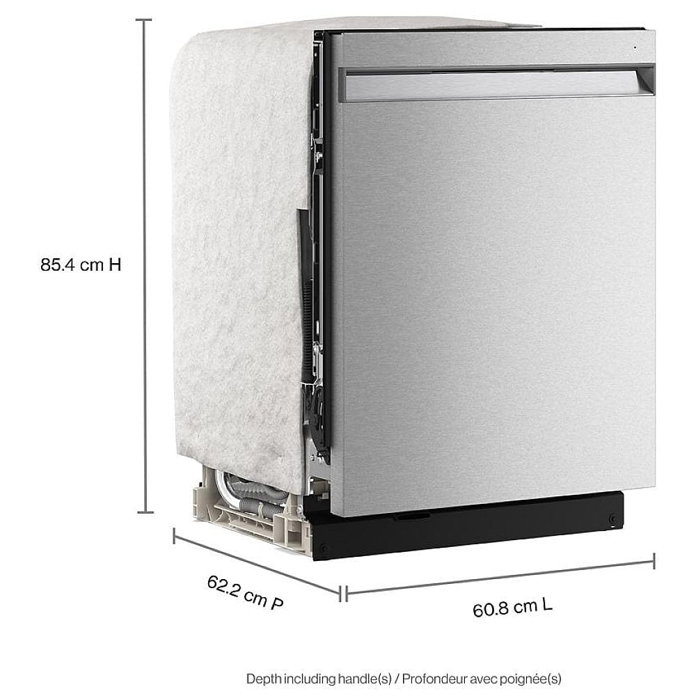 KitchenAid KDPS624SPS Dishwasher | 24" Exterior Width, Stainless Steel Interior, 5 Wash Cycles, 16 Capacity