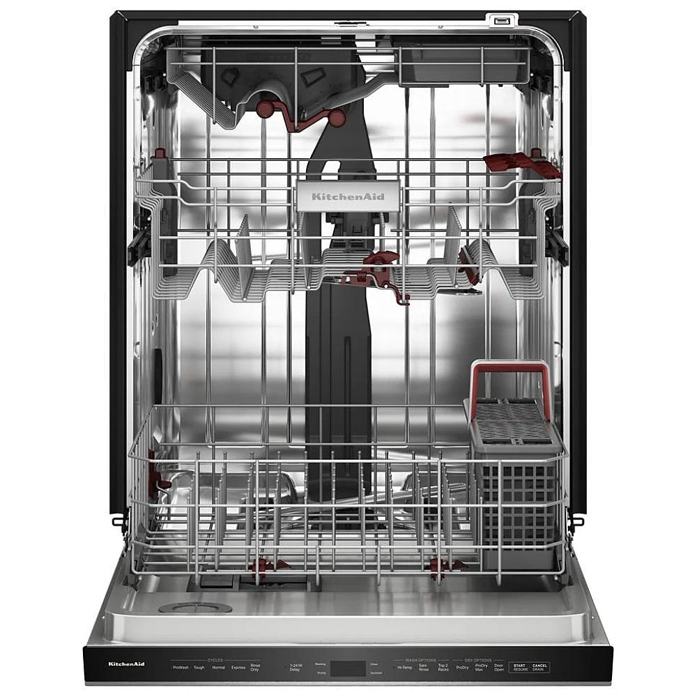 KitchenAid KDPS724SPS 洗碗机，24 英寸外部宽度，44 dB 分贝级别，完全集成，不锈钢（内部），5 种洗涤程序，16 套容量（餐具），PrintShield 不锈钢色