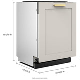 KitchenAid KDTF324PPA Dishwasher, 24 inch Exterior Width, 44 dB Decibel Level, Fully Integrated, Stainless Interior, Custom Panel Ready, 5 Wash Cycles, 14 Capacity (Place Settings), 2 Loading Racks, Panel Ready Panel-Ready, SatinGlide Racks