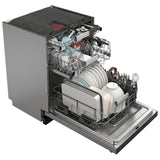 KitchenAid KDTF924PPS Dishwasher, 24 inch Exterior Width, 39 dB Decibel Level, Fully Integrated, Stainless Interior, 5 Wash Cycles, 14 Capacity (Place Settings), 3 Loading Racks, Stainless Steel colour