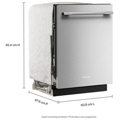 KitchenAid KDTS224SPS Dishwasher, 24 inch Exterior Width, 47 dB Decibel Level, Fully Integrated, Stainless Steel (Interior), 5 Wash Cycles, 13 Capacity (Place Settings), PrintShield Stainless colour