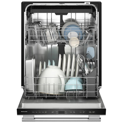 KitchenAid KDTS224SPS 洗碗机，24 英寸外部宽度，47 dB 分贝级别，完全集成，不锈钢（内部），5 种洗涤程序，13 种容量（餐具），PrintShield 不锈钢色